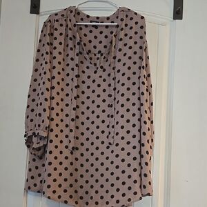 Polka Dot Blouse - Black on Tan